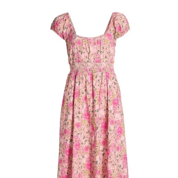 NWOT XS LoveShackFancy Vernon Floral Maxi Dress Pink floral - Picture 2 of 14